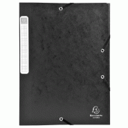 Exacompta Lot de 10 Boîte à élastique CARTOBOX NATURE FUTURE, carte lustrée, dos de 40, coloris noir - noir en carton 14016H