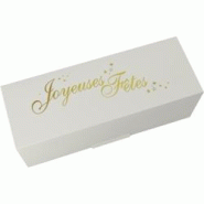 Firplast Boîte à bûche blanche et or "Joyeuses fêtes" 350x110x110mm - marron 3104400538617 Firplast Boîte à bûche blanche et or "Joyeuses fêtes" 350x110x110mm - marron 3104400538617