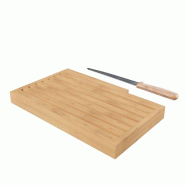 FIVE - Planche à découper le pain 44 x 27 cm en bambou avec couteau - marron JJ5190 FIVE - Planche à découper le pain 44 x 27 cm en bambou avec couteau - marron JJ5190