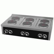 Fourneau électrique professionnel à poser 6 plaques profondeur 750 mm - PCE6P750S