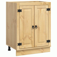 Helloshop26 - Armoire rectangulaire moderne avec étagère 60 x 46 x 81,5 cm grand espace de stockage design en pin massif miel 02_0058888 - Bois mass