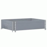 Helloshop26 - Jardinière bac lit surélevé plantes fleurs terrasse jardin 80 x 60 cm bois massif de pin gris 02_0037878 - 3000217790876_0