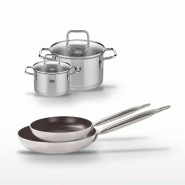 Lot de 2 Poêles 28/32 cm céramique Elo Bistro Line et 2 Faitouts 14/20 cm Elo Citrin - noir 3176239968705