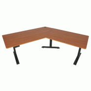 Mendler Bureau HWC-D40, table d'ordinateur, hauteur réglable électriquement à 120° ~ naturel, noir - marron métal 75764+75759