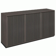 Meuble Vertigo T01 4 tiroirs anglaise 1porte MDF noir & noyer foncé 180x47x93cm