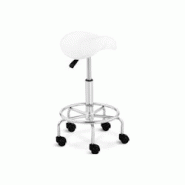 Physa - Physa Tabouret Selle De Cheval Ergonomique À roulettes De Bureau Travail Siège-Selle Coiffure Haut Réglable Physa Frankfurt White - blanc 4