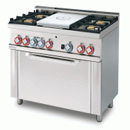 PLATEAU TOUT GAZ + 4 feux avec four électrique multifonctions. Dimensions 100x60 h90 cm. Modèle TPFM4-610GEM - 2247