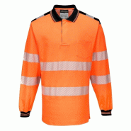 Portwest - Polo manches longues PW3 HV Orange / Noir Taille 4XL - XXXXL 5036108304219