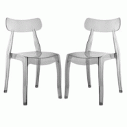 RATTATAN Lot de 2 chaises en polycarbonate, design moderne, ergonomiques, empilables et résistantes, pour cuisine, salle à manger, restaurant – Ge RATTATAN Lot de 2 chaises en polycarbonate, design moderne, ergonomiques, empilables et résistantes, pour cuisine, salle à manger, restaurant – Ge