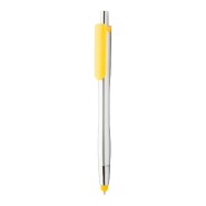 Stylo à bille stylet en plastique - corps argenté et embout coloré - encre bleue Stylo à bille stylet en plastique - corps argenté et embout coloré - encre bleue