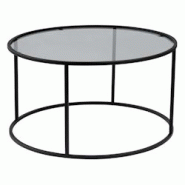 Table basse ronde en métal et verre Aurum noir Hanah Home - noir 8684283511655 Table basse ronde en métal et verre Aurum noir Hanah Home - noir 8684283511655