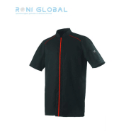 Veste de cuisine unisexe manches courtes - polyester et coton - col officier - 1 poche - APPOLLO MC ROBUR_0