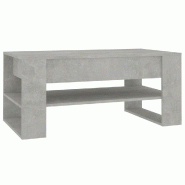 VidaXL Table basse Gris béton 102x55x45 cm Bois d'ingénierie Modèle Épure Prestige - 810903XL