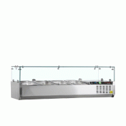 Vitrine à ingrédients réfrigérée avec pare-haleine - 4 x GN1/3 | Tefcold - GVC38-120