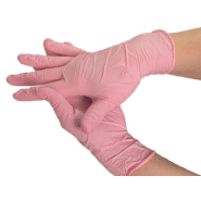 100 gants d'examens anti-virus à usage unique CE en nitrile rose non poudré - GNNPRS-IM02/VR_0