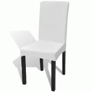 Décoshop26 - 6 housses de chaise dos droit extensibles blanches DEC022287 - blanc 3001307569600 Décoshop26 - 6 housses de chaise dos droit extensibles blanches DEC022287 - blanc 3001307569600