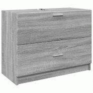 Helloshop26 - Armoire de lavabo moderne avec grand espace de rangement 78 x 37 x 59 cm en bois d'ingénierie gris 02_0049539 - gris Bois massif 300023