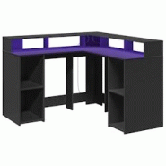 Helloshop26 - Bureau table poste de travail meuble d'ordinateur informatique étude avec lumières LED 130 x 130 x 91 cm bois 02_0023428 - 3000214323190 Helloshop26 - Bureau table poste de travail meuble d'ordinateur informatique étude avec lumières LED 130 x 130 x 91 cm bois 02_0023428 - 3000214323190
