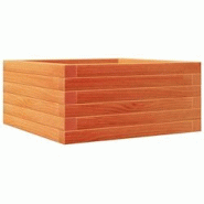 Helloshop26 - Jardinière bac lit surélevé plantes fleurs terrasse jardin cire 50 x 50 x 23 cm bois de pin massif marron 02_0038457 - 3000217680429_0