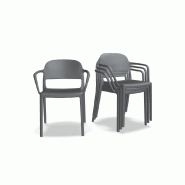 Lot de 4 chaises avec acc. BLENDY - gris clair