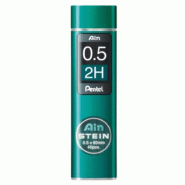 Pentel C275-2H Etui de 40 Mines 0,5 mm 2H - noir plastique C275-2HO