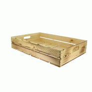 PROLINEA Fresca cagette rectangle gm pin vernis effet brule 60x40x12  fsc lot de 5 - beige Bois massif CLW-4480429