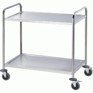 Romux® Chariot de service 2 plateaux | Chariot de transport polyvalent en acier | Chariot traiteur - inox 8436604199185