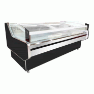 Romux® Vitrine Réfrigérée Charcuterie avec Verre Bas Courbé Noir 350 Litres Ventilée 150 cm | Vitrines Professionnelles - 8435811807166