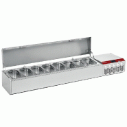 Saladette à ingrédients à poser gn 8x1/4 avec couvercle inox - PSX175G/CP9