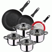 San Ignacio - Batterie de cuisine Dina : 4 Marmites avec Couvercles et Jeu de 3 Poêles Ø16/20/24 cm - PK4831