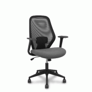 Silla Ergo529 respaldo malla negro asiento tela gris base piramidal ruedas nailon - noir multi-matériau 529BM840XS21PNRN