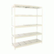 SimonRack Rayonnage industriel, 2000x1500x750 mm, 400 kg au point de flexion, 5 étagères métalliques, rayonnage garage, Blanc/Galvanisé- Ecoforte_0