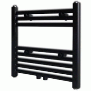 VidaXL Sèche Serviettes Eau Chaude à Rails Droits Noir 480 X 480 Mm - noir 141904 VidaXL Sèche Serviettes Eau Chaude à Rails Droits Noir 480 X 480 Mm - noir 141904