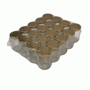 20 Pots verre standard 125 gr avec capsules or - J038 20 Pots verre standard 125 gr avec capsules or - J038