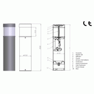 Borne lumineuse d'éclairage public électrique karin 600 / led / 21 w / en aluminium anodisé / 0.6 m