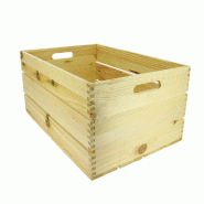 Cagette pin naturel 3 lattes 54x36x26cm - par 2