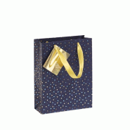 Clairefontaine Lot de 5 Sac cadeau Nuit bleutée, petit format (17x6x22 cm), papier 170 g/m², ruban satin assorti - 3329682128961