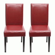 Décoshop26 - Lot de 2 chaises de salle à manger cuisine en cuir rouge pieds en bois foncés design moderne 04_0000287 - 3000014832694 Décoshop26 - Lot de 2 chaises de salle à manger cuisine en cuir rouge pieds en bois foncés design moderne 04_0000287 - 3000014832694