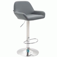 Décoshop26 - Tabouret de bar moderne et confortable en synthétique gris pieds trompette en métal chromé 10_0000305 - gris 3000858769606 Décoshop26 - Tabouret de bar moderne et confortable en synthétique gris pieds trompette en métal chromé 10_0000305 - gris 3000858769606