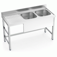 FRICOSMOS Evier avec support 2C,EI 1600x600x850 mm. Dimensions de la cuve 400x400x250 mm. - inox 054848OST