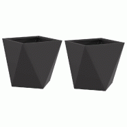 Helloshop26 - Lot de 2 jardinières modernes 30 x 30 x 30 cm idéales pour extérieur décoratif en acier noir 02_0053049 - noir acier 3000237729962