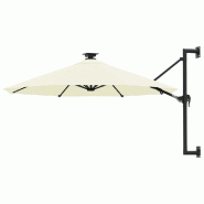 Helloshop26 - Parasol mural avec mât métallique et led 300 cm sable 02_0008694 - métal 3000463482723