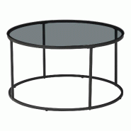 Helloshop26 - Table basse console d'appoint 45 x 80 cm verre trempé fumé noir 03_0010806 - 3000225421168