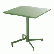 Oviala Business Table de terrasse carrée bistrot avec plateau rabattable vert cactus - vert acier 114467