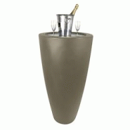 Plast&ampamp#039Up Rotomoulage Pot conique 3 en 1pot de fleurs- mange debout-seau a champagne dessus inox - TAUPE - marron 0669014882783 Plast&ampamp#039Up Rotomoulage Pot conique 3 en 1pot de fleurs- mange debout-seau a champagne dessus inox - TAUPE - marron 0669014882783