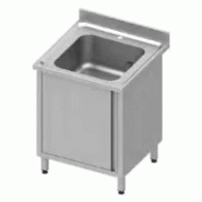 Plonge adossée avec 1 bac à droite sur armoire portes battantes 700... - P934487070