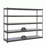 PROREGAL Étagère pour charges lourdes METAL BEAST FIVE | HxLxP 200x210x90cm | Charge du compartiment 500kg | anthracite - noir métal PR_RS18-58 PROREGAL Étagère pour charges lourdes METAL BEAST FIVE | HxLxP 200x210x90cm | Charge du compartiment 500kg | anthracite - noir métal PR_RS18-58