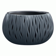 Prosperplast - Pot BOWL SANDY en plastique avec réservoir, anthracite, 19,5x29x29 cm - gris plastique 590519722395