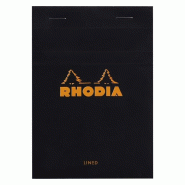 RHODIA Lot de 10 Blocs BLACK N°13 10,5x14,8cm 80F agrafées 80g ligné - 3037921360095