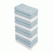 San Ignacio - Set de 12 torchons de cuisine 32x32 cm 100% coton 400GSM - Menorca - bleu PK10143